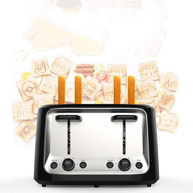 4 Slice Toaster Oven with Dual Controls Stainless Steel Top and Protective Cover Four - Image 3