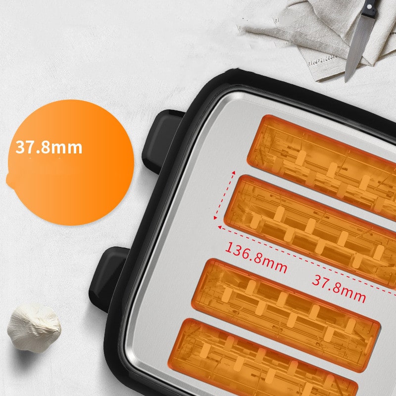 4 Slice Toaster Oven with Dual Controls Stainless Steel Top and Protective Cover Four - Image 5