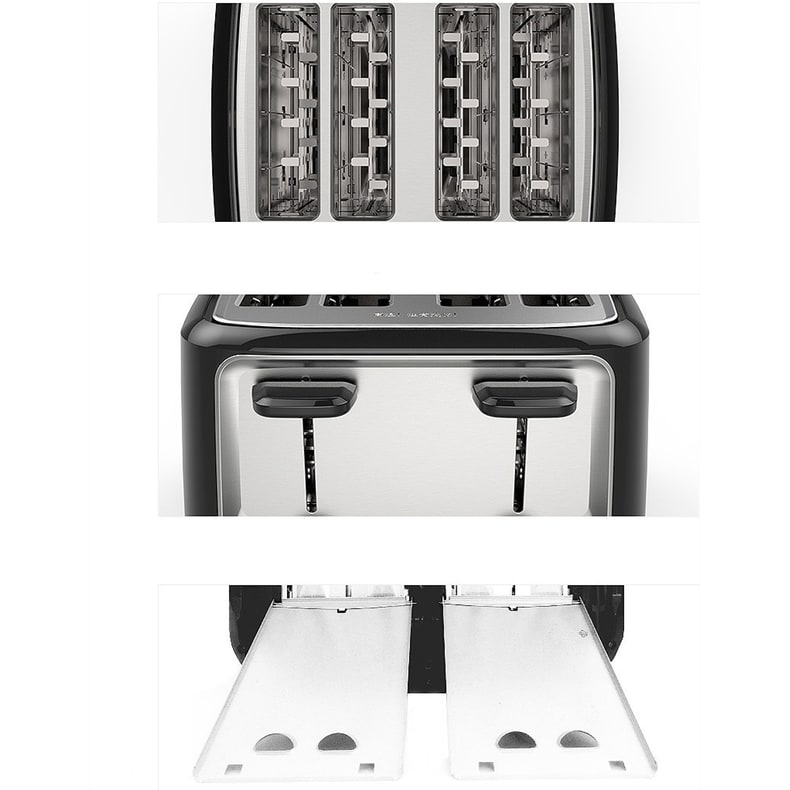 4 Slice Toaster Oven with Dual Controls Stainless Steel Top and Protective Cover Four - Image 8