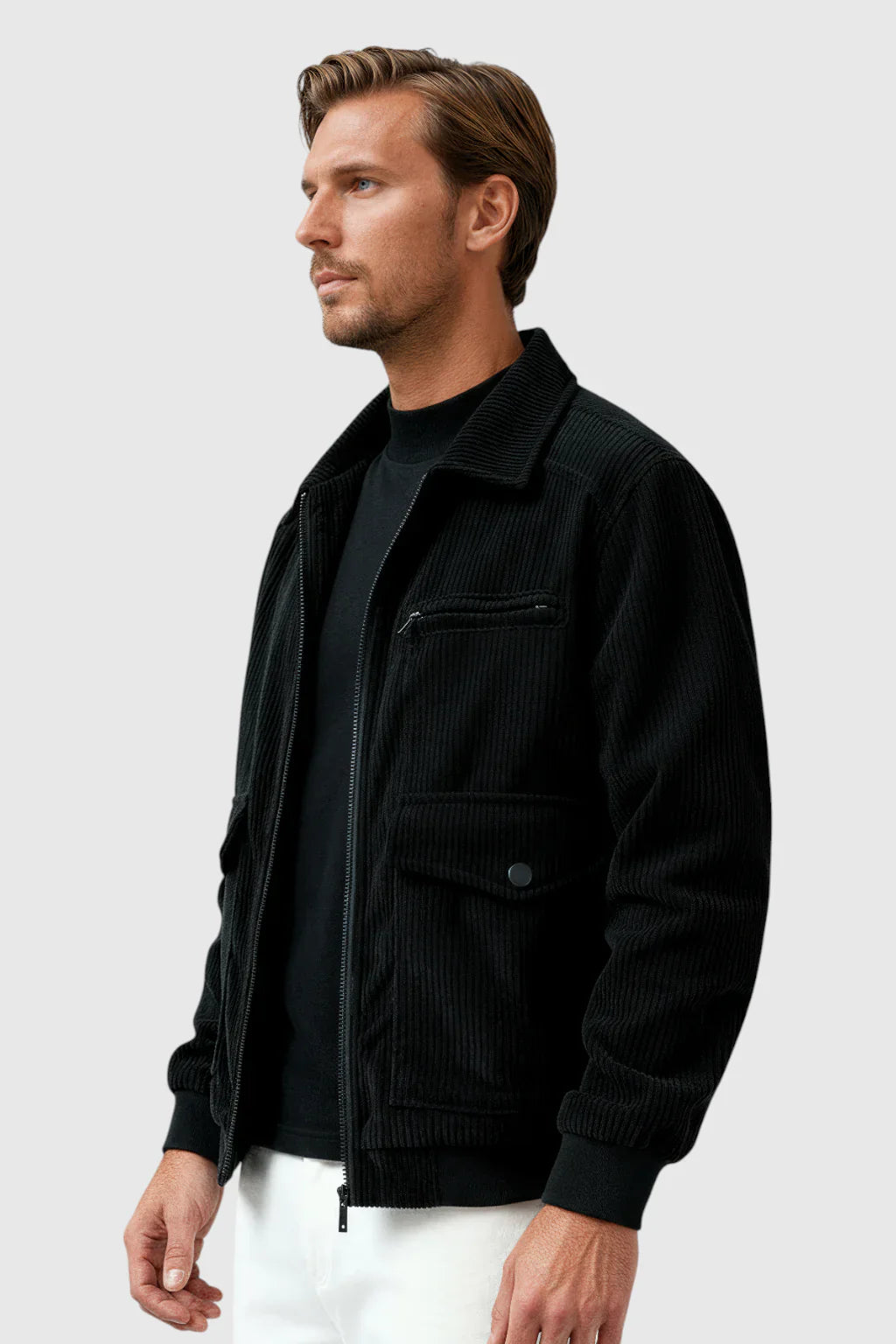 Jack – Black Corduroy Jacket for Men