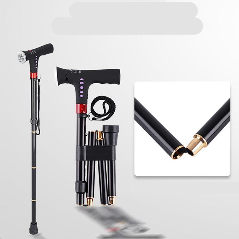 Nordic Walking Poles with Integrated LED Lighting – Adjustable Outdoor Walking Sticks for Fitness, Hiking and Evening Use