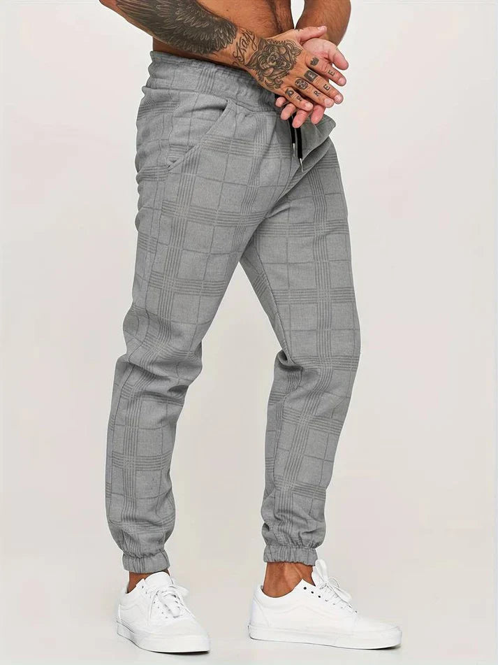 Men’s Checked Jogging Pants for Casual Wear – Comfortable Lounge Pants for Home, Travel and Everyday Style