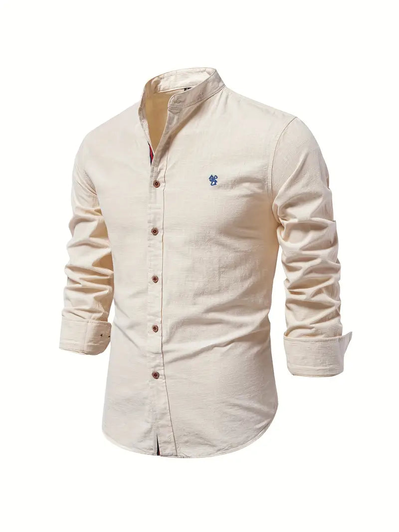 Men’s Button-Up Linen-Style Shirt for Summer Wear – Lightweight Casual Shirt for Holidays, Work and Everyday Outfits