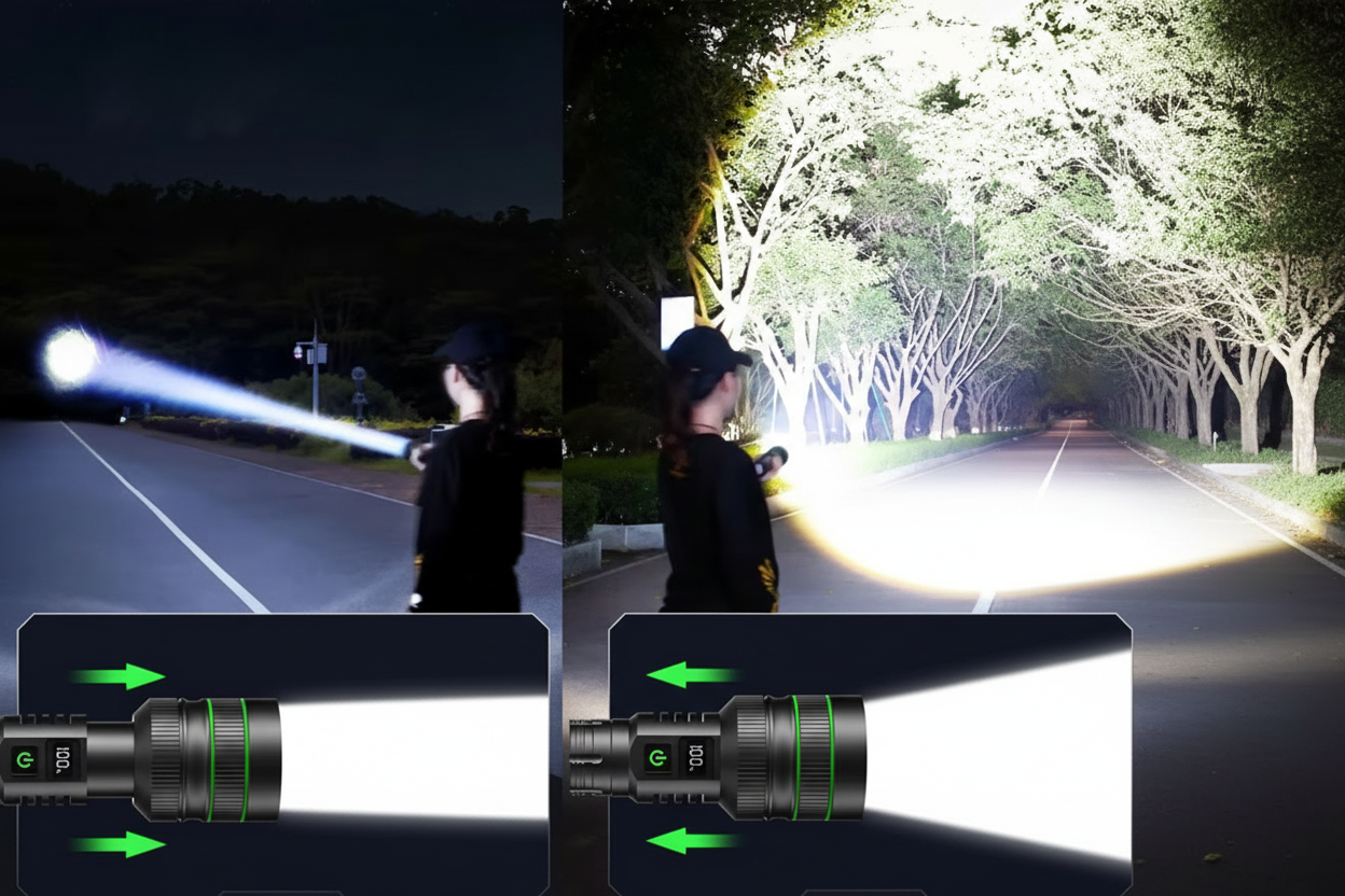 Ultra-Bright Zoomable LED Flashlight for Outdoor and Emergency Use – Adjustable Beam Torch for Camping, Hiking and Power Outages