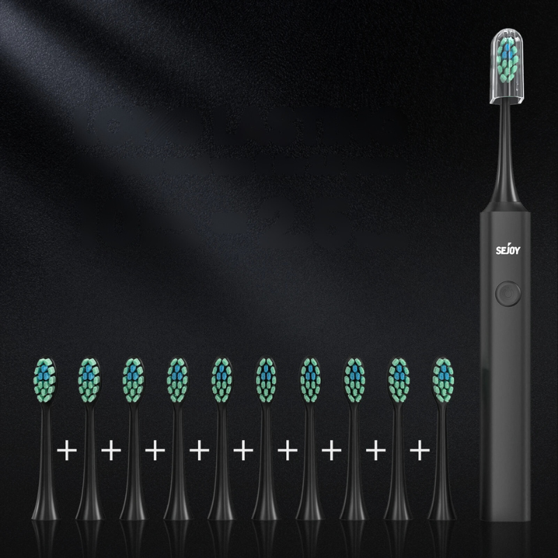 Rechargeable Electric Toothbrush with Replacement Brush Heads – Daily Oral Care Device for Effective Cleaning and Home Use