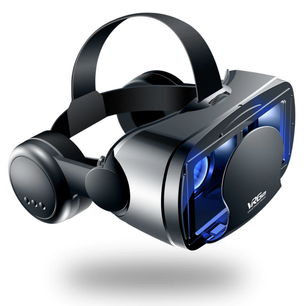 Smart VR Headset with Integrated Headphones – Adjustable Lenses, Wide Field of View & Universal Phone Compatibility | Immersive 3D Experience for iPhone & Android