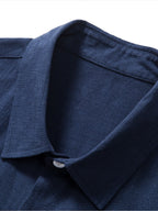 Men’s Linen-Style Outfit Set for Summer – Matching Shirt and Shorts Set for Holidays and Casual Wear