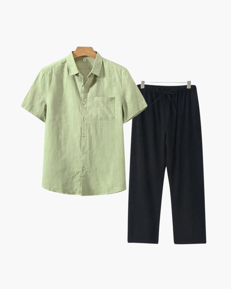 Vintage Linen Short Sleeve Set