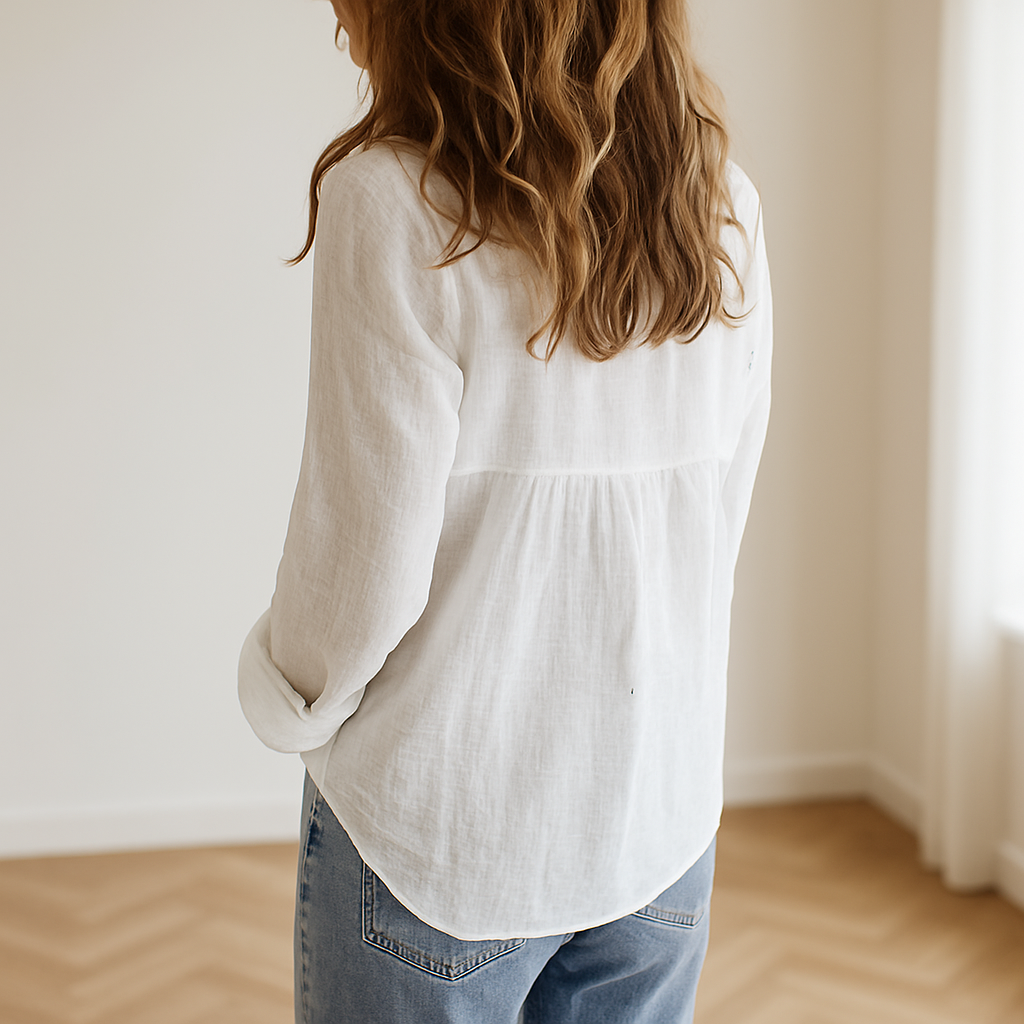 Timeless Long Sleeve White Linen Shirt