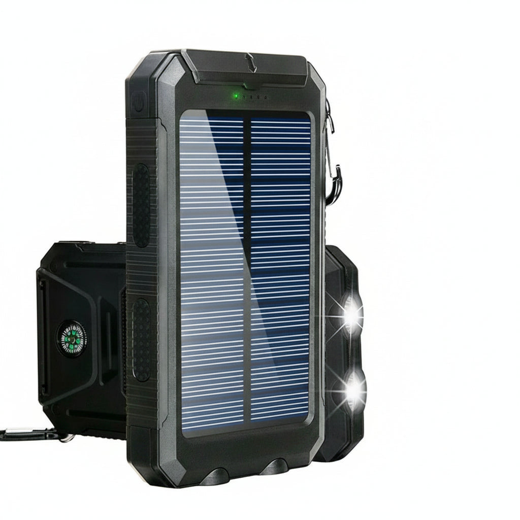 Water-Resistant Solar Power Bank – Portable Charging with Dual USB Output