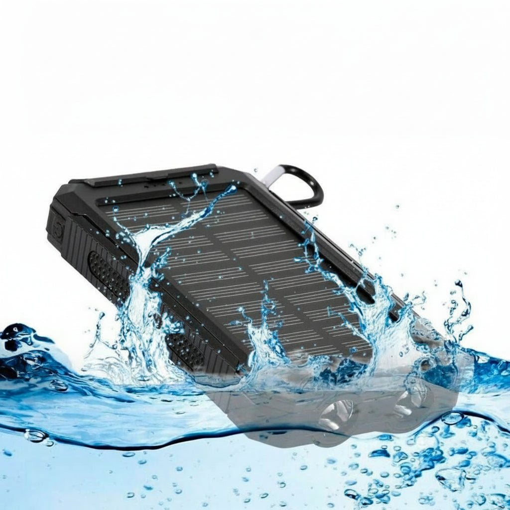 Water-Resistant Solar Power Bank – Portable Charging with Dual USB Output