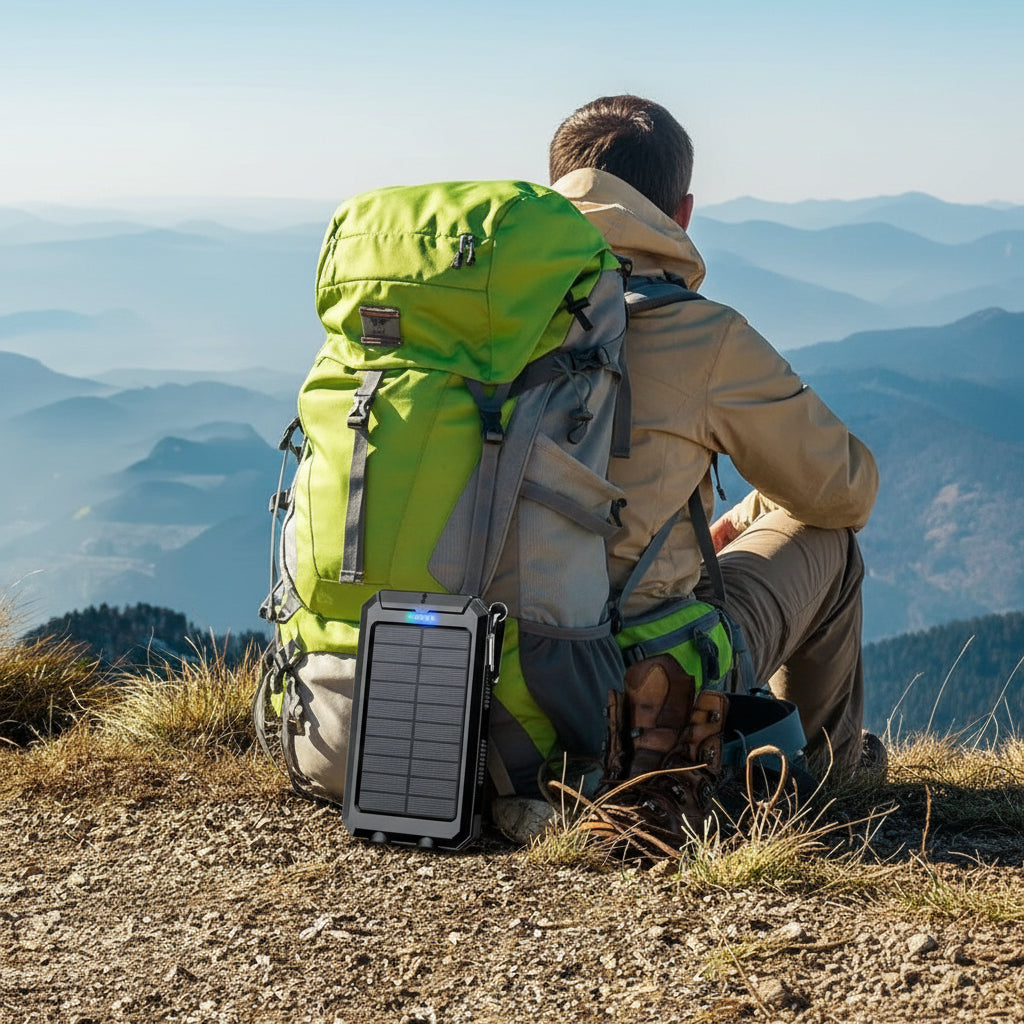 Water-Resistant Solar Power Bank – Portable Charging with Dual USB Output