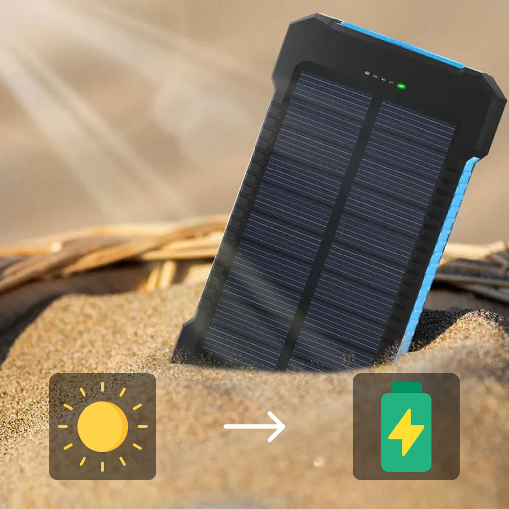 Water-Resistant Solar Power Bank – Portable Charging with Dual USB Output