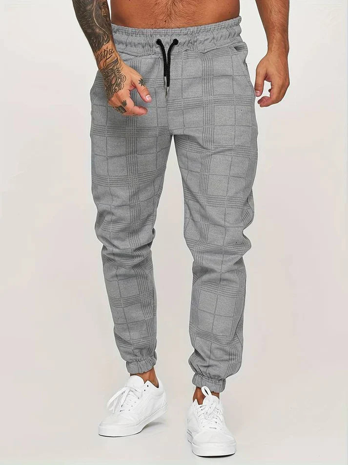 Men’s Checked Jogging Pants for Casual Wear – Comfortable Lounge Pants for Home, Travel and Everyday Style