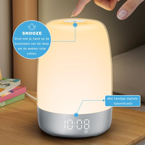 Wake-Up Light with Natural Sound Alarm – Sunrise Simulation Lamp for Gentle Morning Routine and Better Sleep Habits