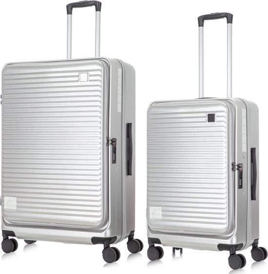 2-Piece Hard Shell Luggage Set with Laptop Compartment – Lightweight Travel Suitcases with Spinner Wheels for Business and Holidays