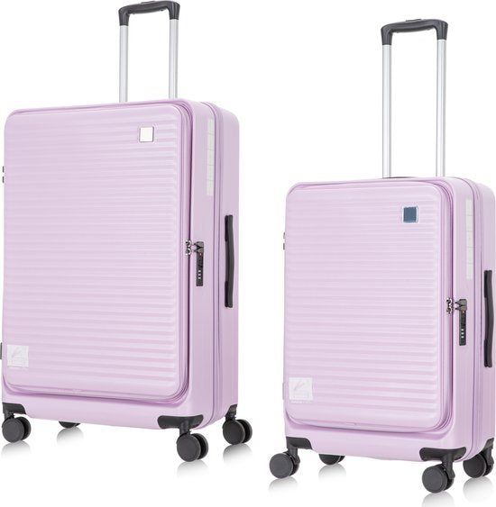 2-Piece Hard Shell Luggage Set with Laptop Compartment – Lightweight Travel Suitcases with Spinner Wheels for Business and Holidays