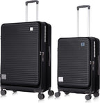 2-Piece Hard Shell Luggage Set with Laptop Compartment – Lightweight Travel Suitcases with Spinner Wheels for Business and Holidays