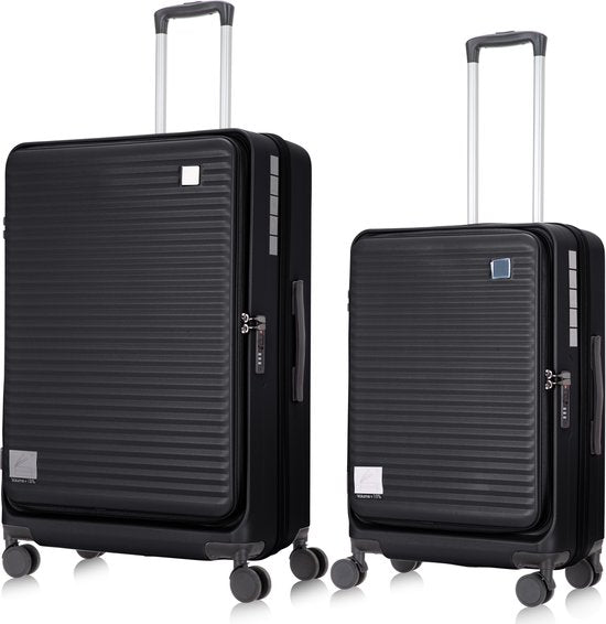 2-Piece Hard Shell Luggage Set with Laptop Compartment – Lightweight Travel Suitcases with Spinner Wheels for Business and Holidays