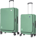 2-Piece Hard Shell Luggage Set with Laptop Compartment – Lightweight Travel Suitcases with Spinner Wheels for Business and Holidays