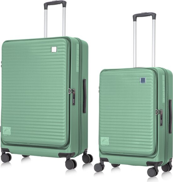 2-Piece Hard Shell Luggage Set with Laptop Compartment – Lightweight Travel Suitcases with Spinner Wheels for Business and Holidays