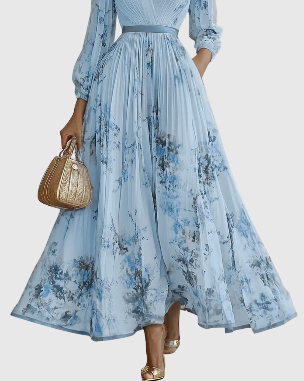 Rowella | Chic Pleated Maxi Dress