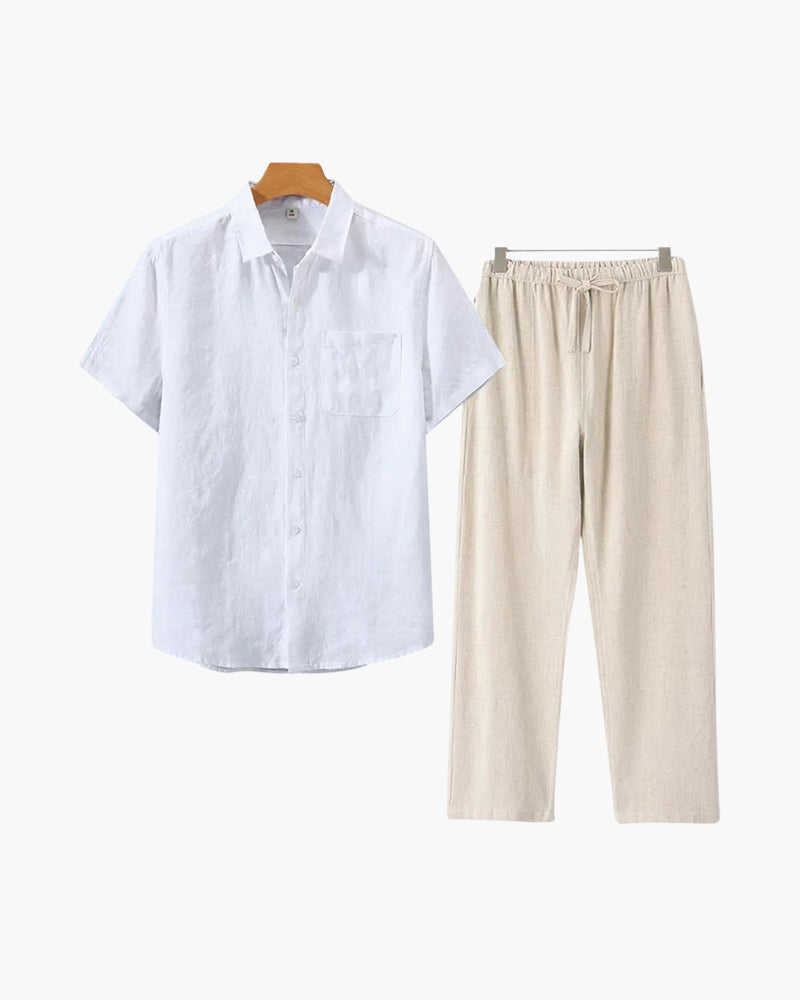 Vintage Linen Short Sleeve Set