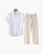 Vintage Linen Short Sleeve Set