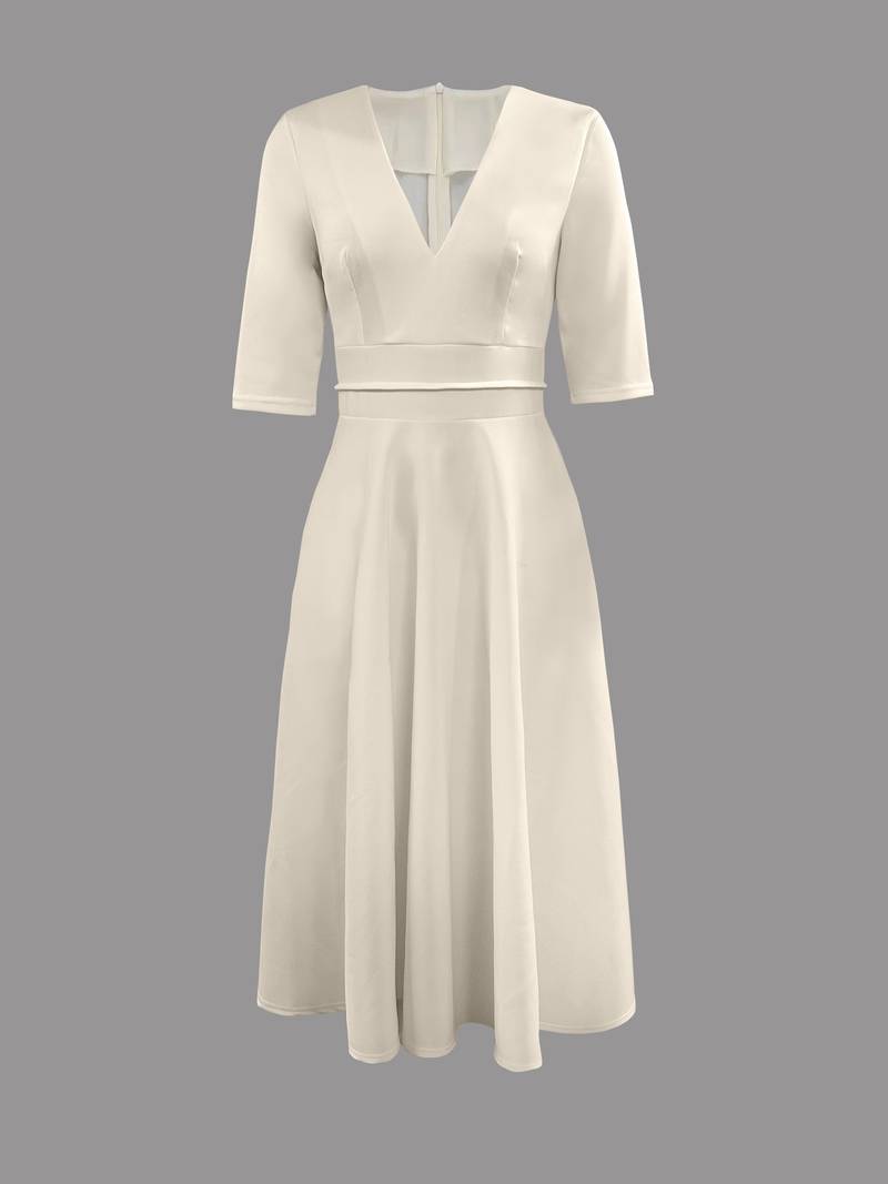 Evelyn | Elegant Flared Midi Dress for Women - Perfect for Wedding Guests