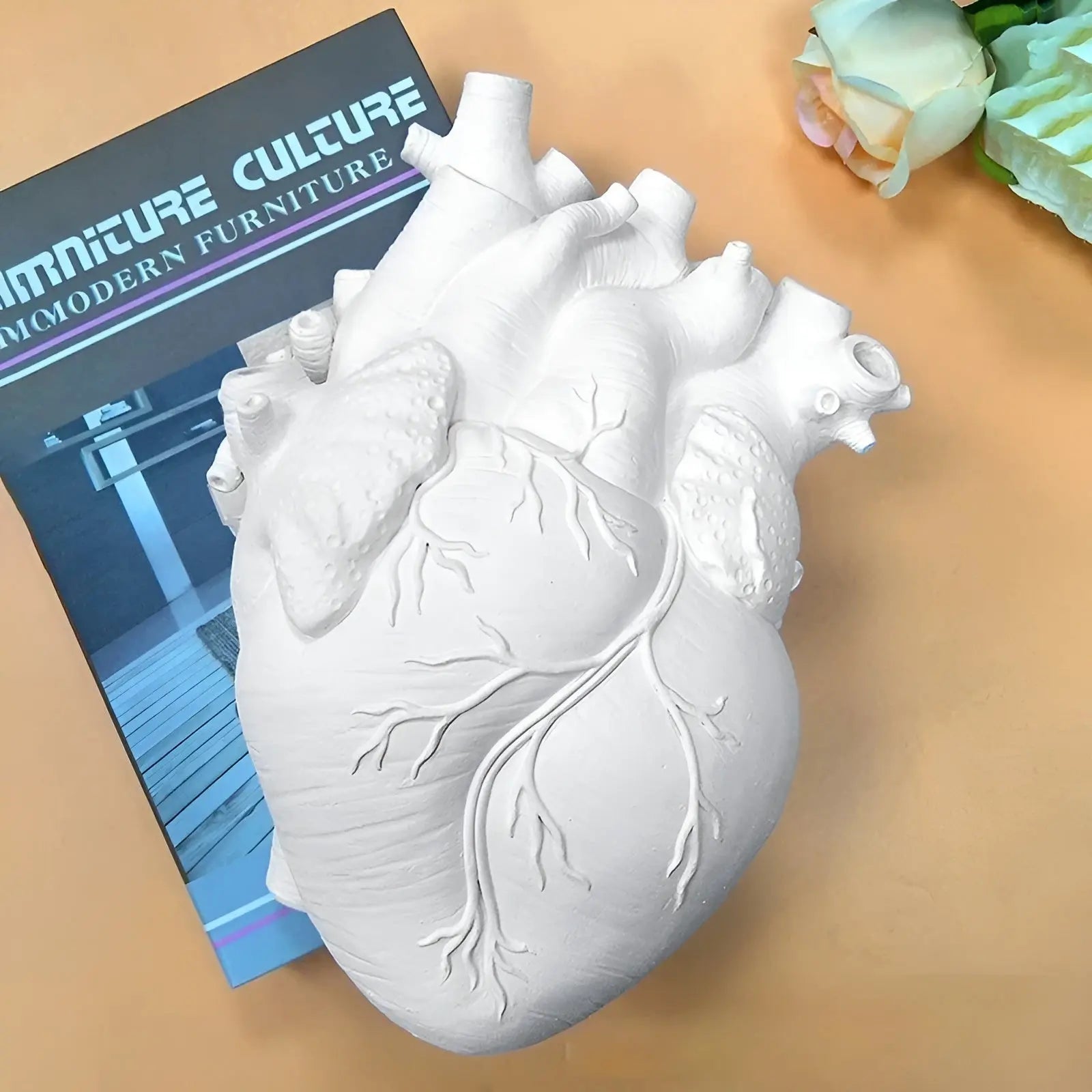 Elena Heart-Shaped Vase with Greek-Inspired Design
