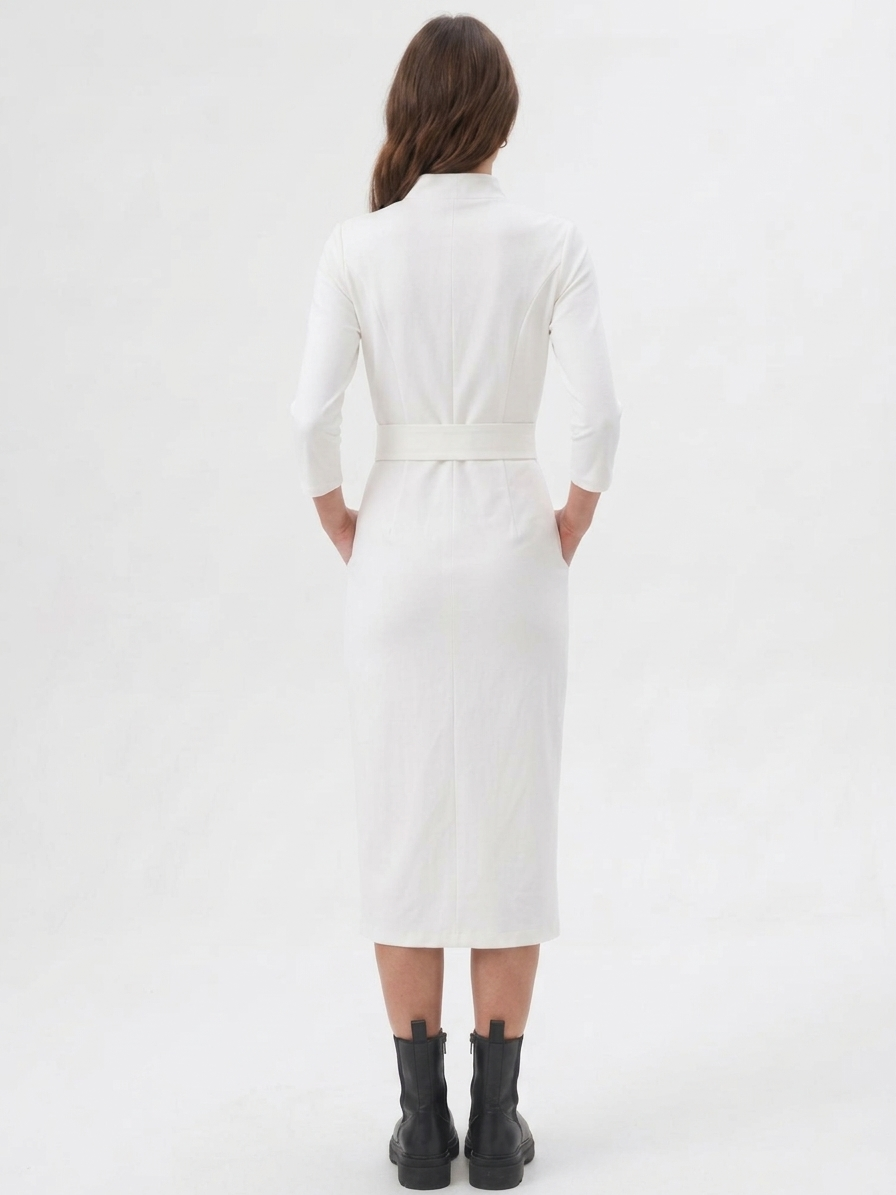 Tailored Liora Dress - flattering wrap-style neckline