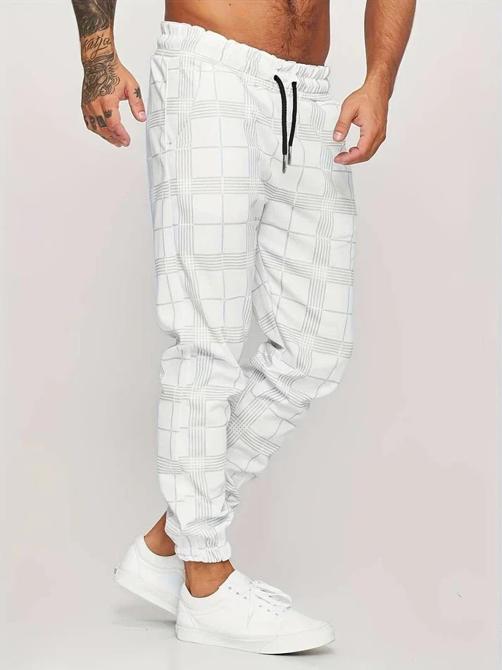 Men’s Checked Jogging Pants for Casual Wear – Comfortable Lounge Pants for Home, Travel and Everyday Style