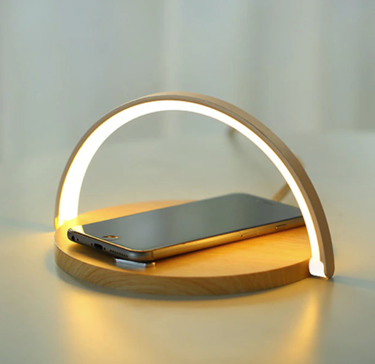 3-in-1 Ambient Night Light with Wireless Charging – Bedside Lamp and Charging Station for Bedroom Use