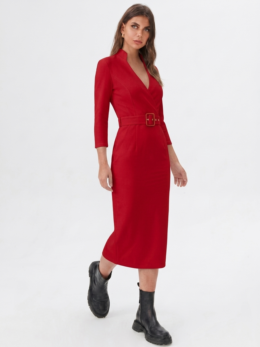 Tailored Liora Dress - flattering wrap-style neckline