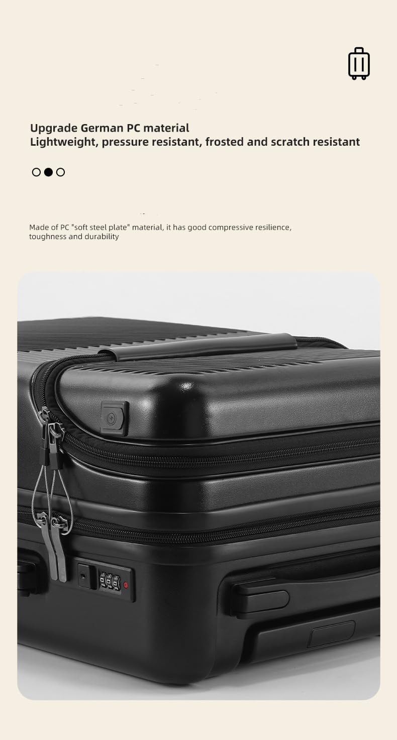 Hard Shell Cabin Suitcase with Cup Holder and USB Port – Carry-On Luggage with TSA Lock for Smart Travel