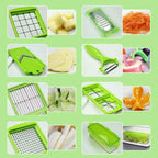 12-in-1 Vegetable Slicer for Fast Food Prep – Multi-Function Kitchen Cutter for Chopping, Slicing and Dicing