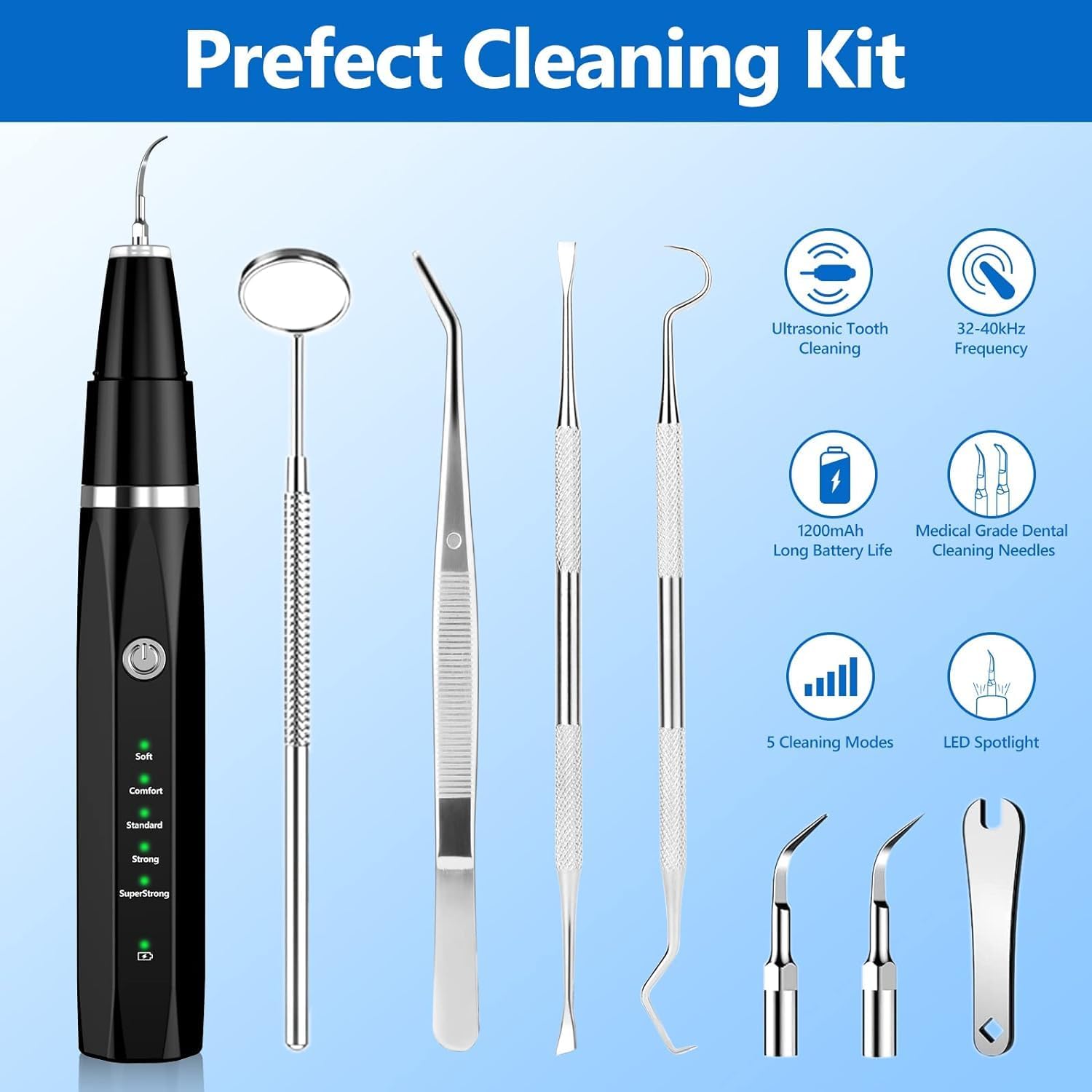 Ultrasonic Pet Tooth Cleaner for Home Use – Gentle Plaque Removal Tool for Dogs and Cats Oral Care
