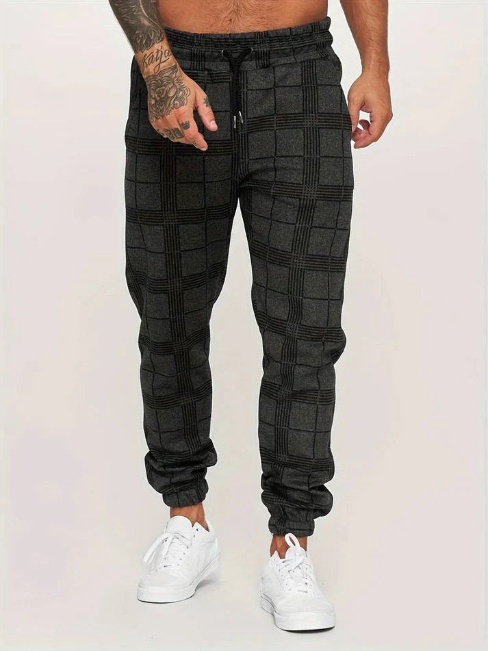 Men’s Checked Jogging Pants for Casual Wear – Comfortable Lounge Pants for Home, Travel and Everyday Style