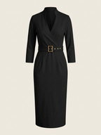 Tailored Liora Dress - flattering wrap-style neckline