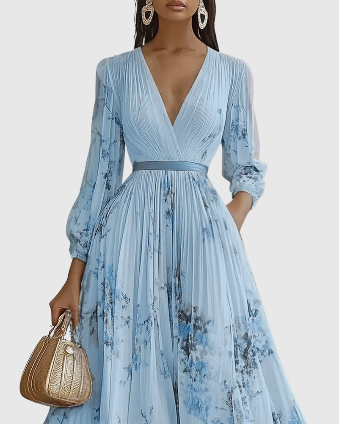 Rowella | Chic Pleated Maxi Dress