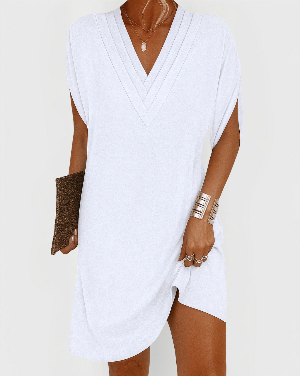 Relaxed V-Neck Dress – Effortlessly Comfortable