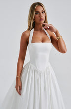 Chloe | Women's Halter Midi Dress for Wedding Guests