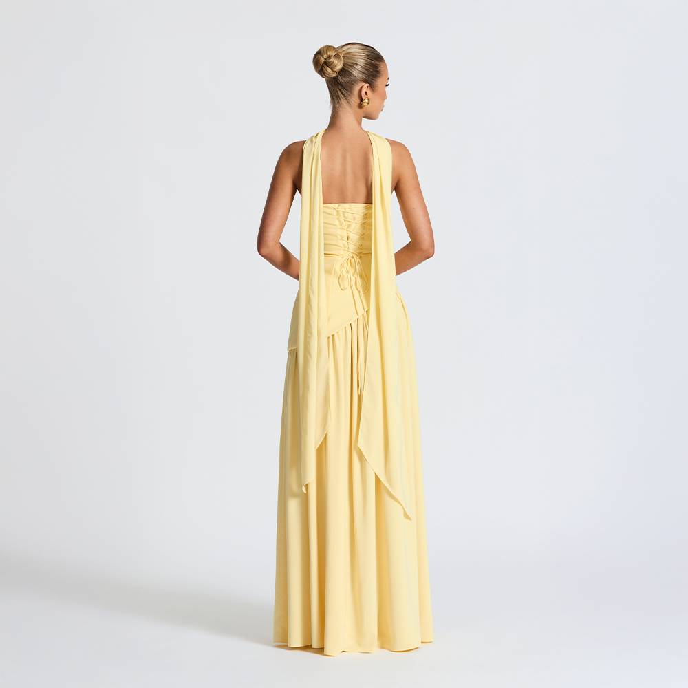 Strapless Asymmetrical Long Dress with High Slit for Women – Elegant Evening Dress for Parties, Events and Special Occasions