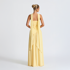 Strapless Asymmetrical Long Dress with High Slit for Women – Elegant Evening Dress for Parties, Events and Special Occasions