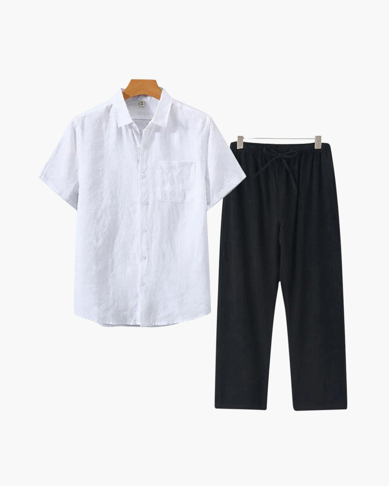Vintage Linen Short Sleeve Set