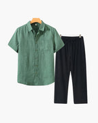 Vintage Linen Short Sleeve Set