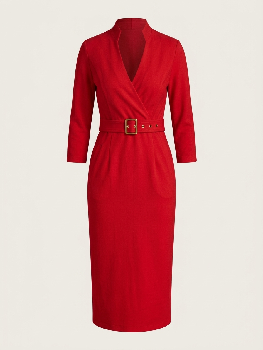 Tailored Liora Dress - flattering wrap-style neckline