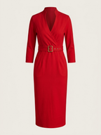 Tailored Liora Dress - flattering wrap-style neckline