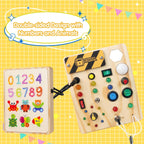 Montessori Toddler Activity Board with LED Lights – Sensory Learning Toy for Fine Motor Skills and Early Development