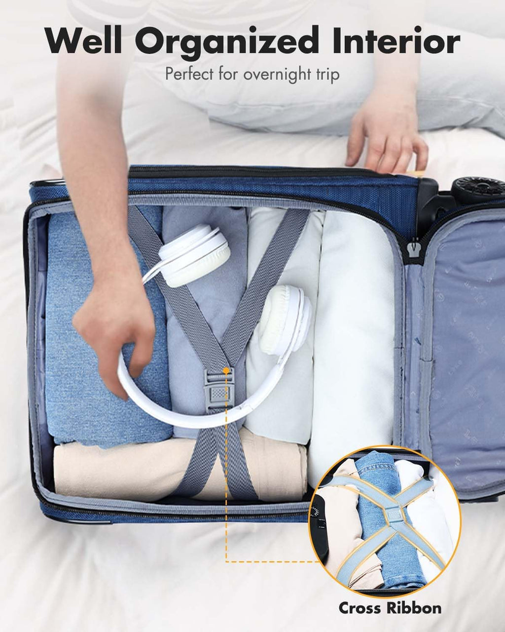Cabin Trolley Suitcase with Spinner Wheels and Laptop Compartment – Airline-Approved Carry-On Luggage for Business and Travel